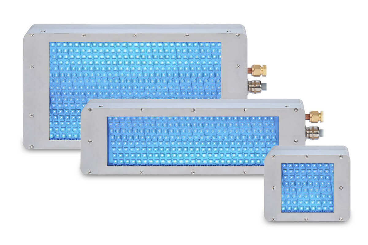 UV-LED Flächenleuchte, großflächig mit bis zu 240 x 160 mm²